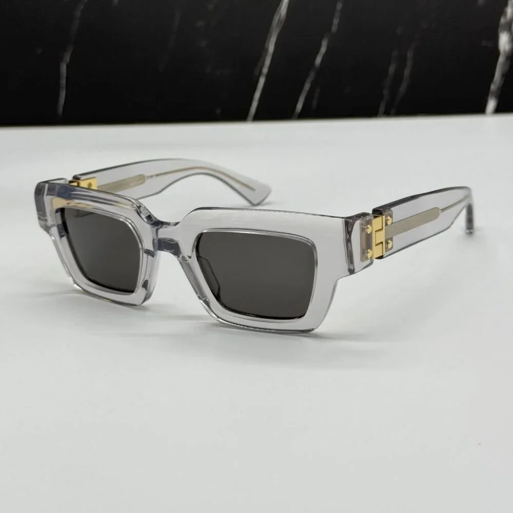 NEW BOTTEGA VENETA BV1230S 001 SUNGLASSES UNISEX CRYSTALSQUARE EYEWEAR